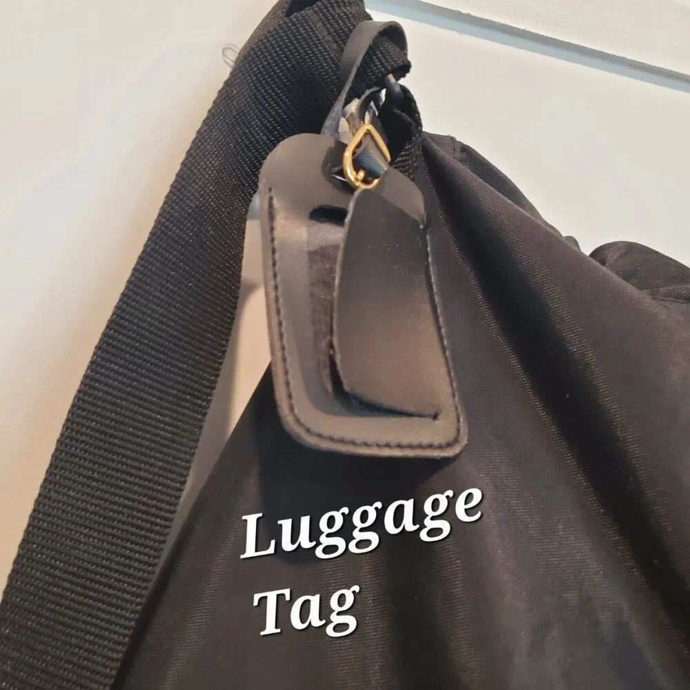 Collapsible Black Travel Bag Luggage Tag Backpack